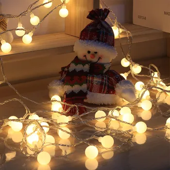

Christmas decoration Festive atmosphere light string Fairy LED String Lighting Round Ball Blubs Wedding Party Lamp рождество c4*