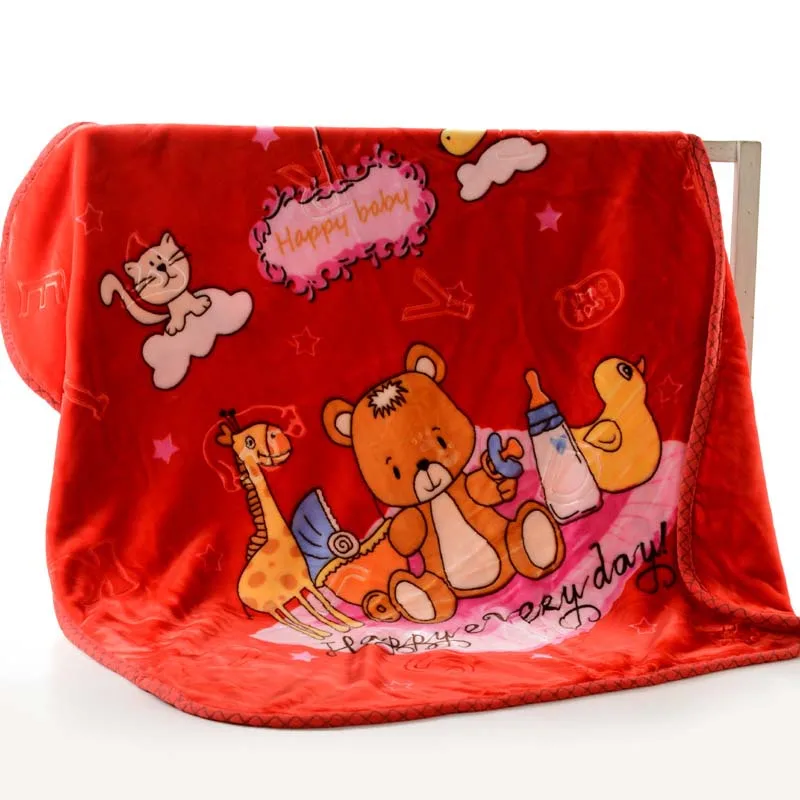 Red bottle bear 100*110 см зимняя детская одежда с рисунком из мультфильма одеяла с рисунком Большой утепленные, фланелевые Пеленание младенца утепленный Зимний комбинезон на Обёрточная бумага мягкая новорожденная Одеяло - Цвет: Red bottle bear