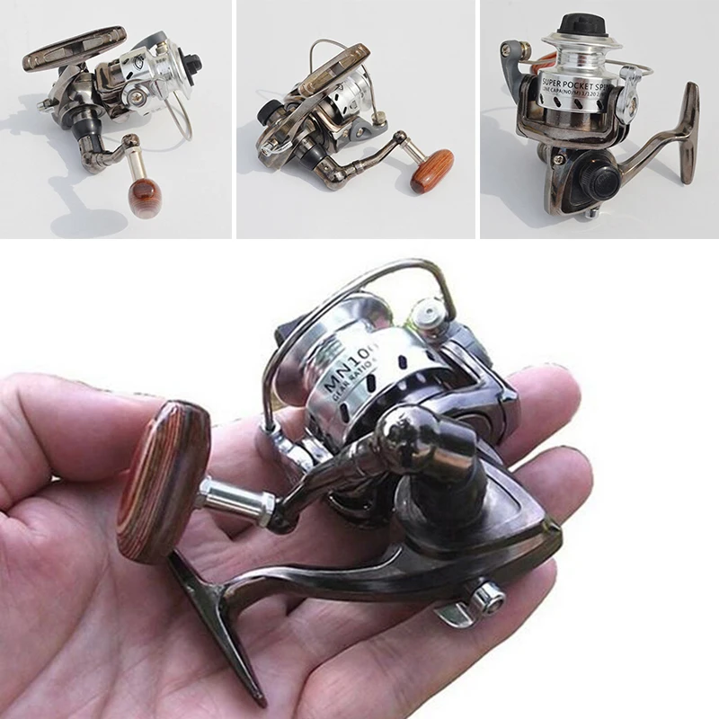 Carretel de Pesca Girando Roda Rolo Mini Micro Isca Ultra Pequeno Peixe Equipamento Pesca 4.3:1 Relação Engrenagem Acessórios 1pc