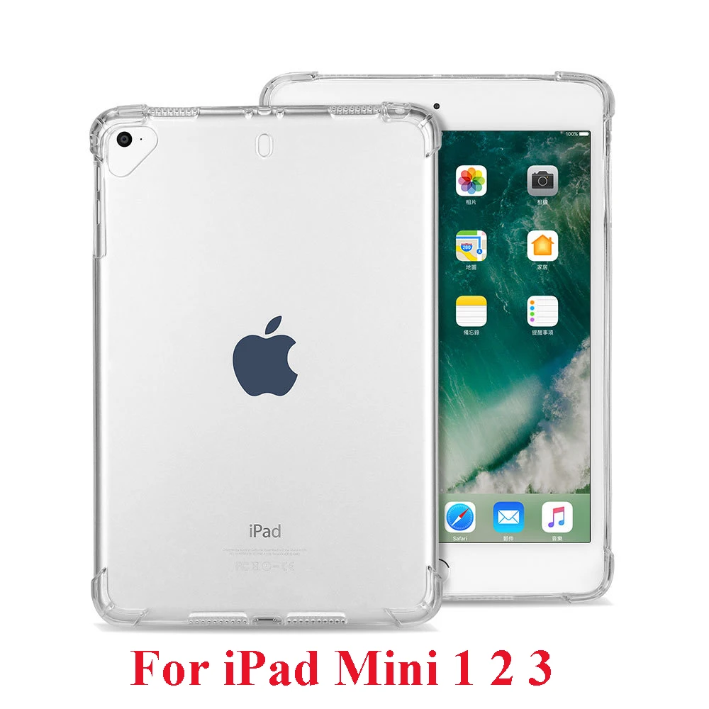 For mini 1 2 3 Clear Противоударный прозрачный гелевый Чехол для iPad 6th Gen Pro 9," подушка безопасности для Чехлы для iPad 2/3/4, 5, 6, мини-платье, на возраст 1, 2, 3, 4, iPad Air 1/Air 2/Pro 11 - Цвет: For mini 1 2 3 Clear
