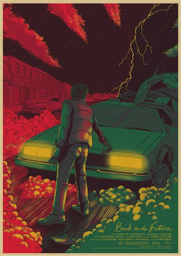 Back to The Future Retro Kraft Poster Decorative DIY Wall Canvas Sticker Home Bar Art Posters Decor wall stickers,movie poster,home decor posters