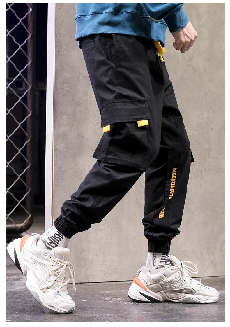 Men's Camouflage Autumn New Overalls Military Trend Multi-Pocket Casual Pants Loose Beam Pants Korean style Cargo Trousers