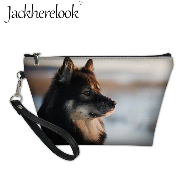 Jackherelook финский Lapphund Собака Печать Макияж сумка для женщин Косметическая сумка для хранения Мини органайзер для путешествия Милая коробка для домашних животных - Цвет: HMM152Z8