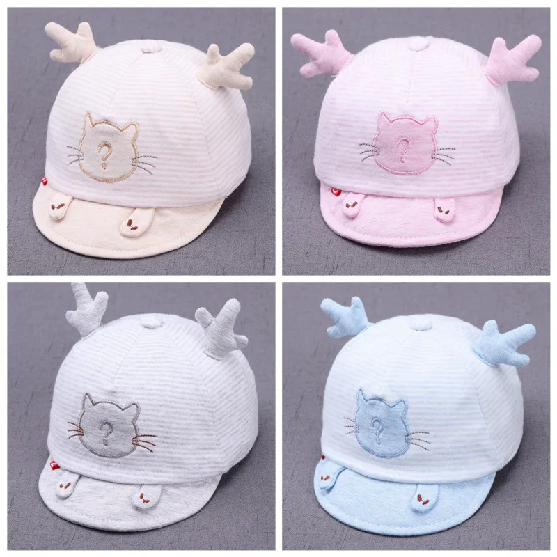 Kids Hat Autumn Baby Girl Boy Soft Cute Cartoon 3D Antler Baseball Cap