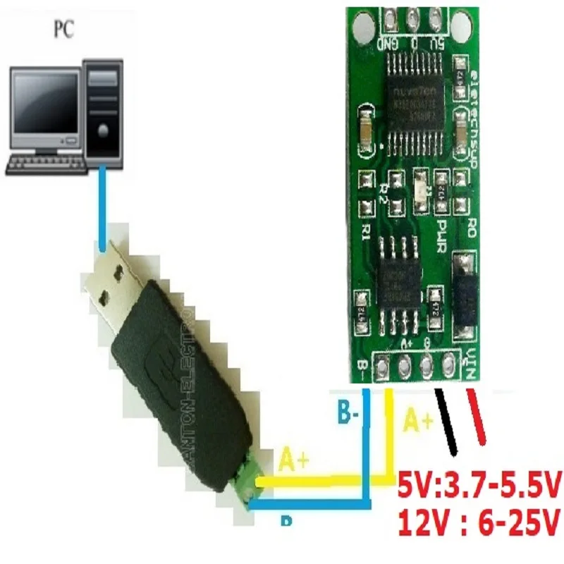 Модуль цифрового термометра DS18B20 RS485 RS232 TTL Modbus Rtu с датчиком температуры модуль