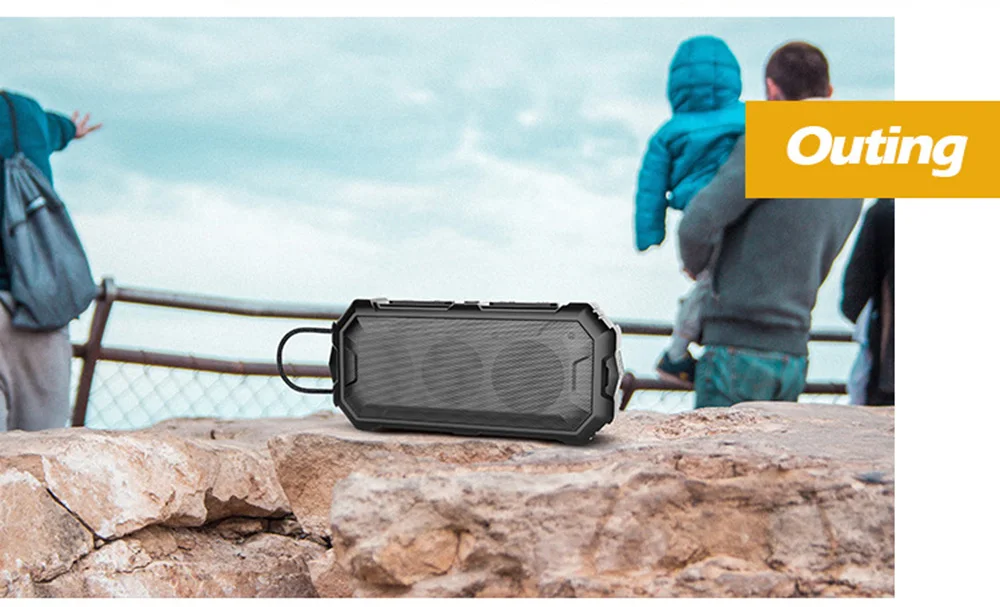 Портативный беспроводной Bluetooth динамик открытый водонепроницаемый бас звук стерео объемный сабвуфер Поддержка громкой связи TF карта MP3 Play