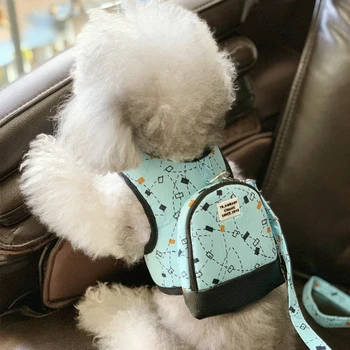 

Luxury Pull Bag Dogs Collar And Harnesses With Leash Set Pet Running Lead Safety Fashion Cat Small Medium Backpack School Bags