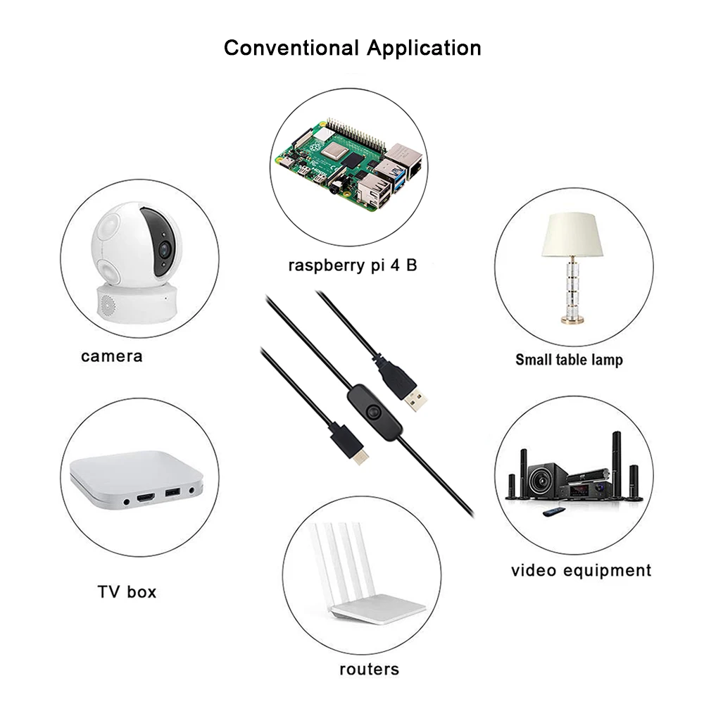 Raspberry pi 4 выключатель питания линии type-c интерфейс 5V 3A USB источник питания