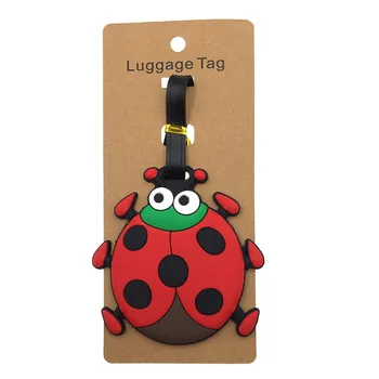 

Cartoon Animal Ladybug Luggage Tags Silica Gel Suitcase Holder Addres Credt Travel Accessories Baggage Boarding Cute Portable