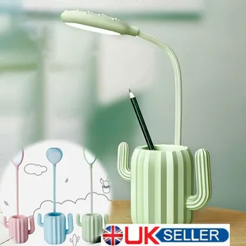 

Multi-Function Table Light LED Cactus Desk Lamp Night Reading Pen Storage Holder