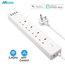 WiFi Smart power Strip стабилизатор напряжения штепсельная розетка стандарта Великобритании с USB Homekit 6ft удлинитель для Alexa Echo Google Assistant, IFTTT