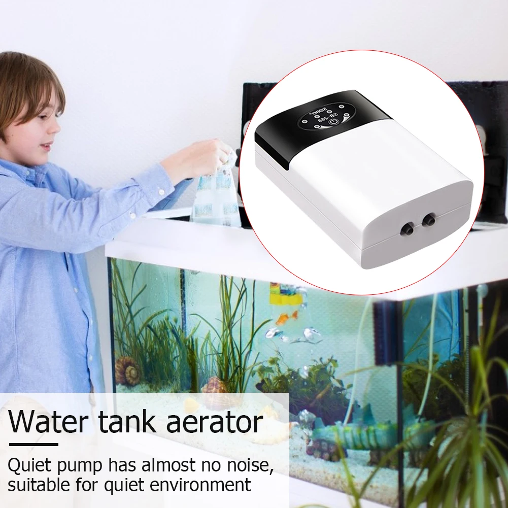 Dual-Purpose Zuurstof Pomp Praktische Usb Opladen Draagbare Uitlaat Lucht Steen Ultra Silent Air Compressor Voor Aquarium Aquarium