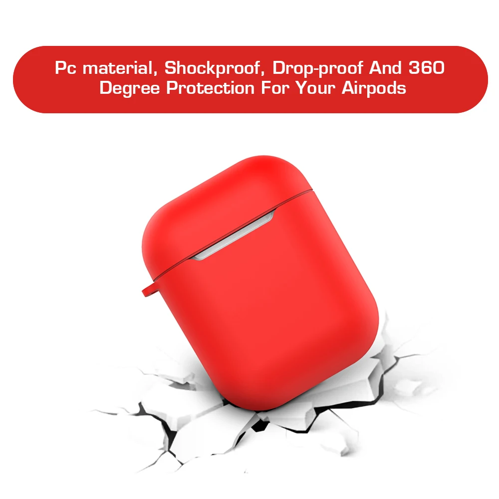 GGMM Модернизированный беспроводной зарядный чехол для Airpods портативные аксессуары силиконовый защитный чехол для Apple Airpod Air Pods Pod Coque Funda Анти-ударное падение-шок красный белый черный - Цвет: Red
