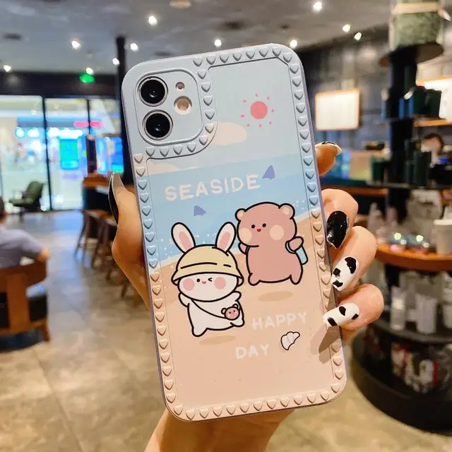 Creative Cartoon Cute Silicone Elastic Soft Case For IPhone 12 11 Pro Mini XR X XS Max 7 8 SE 2020 6 6s Plus Original Cover T9