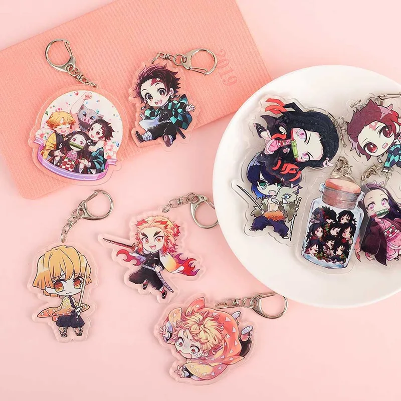 Аниме брелок демон убийца: Kimetsu без Yaiba Chibi мультфильм акриловые подвески