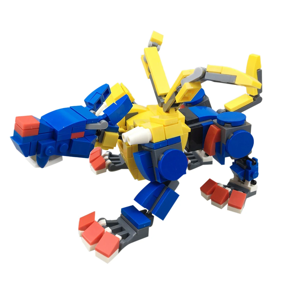 

258Pcs Moc Mecha Steel Werewolf Model Assembly Small Particle Building Blocks Educational Toy Set - Blue