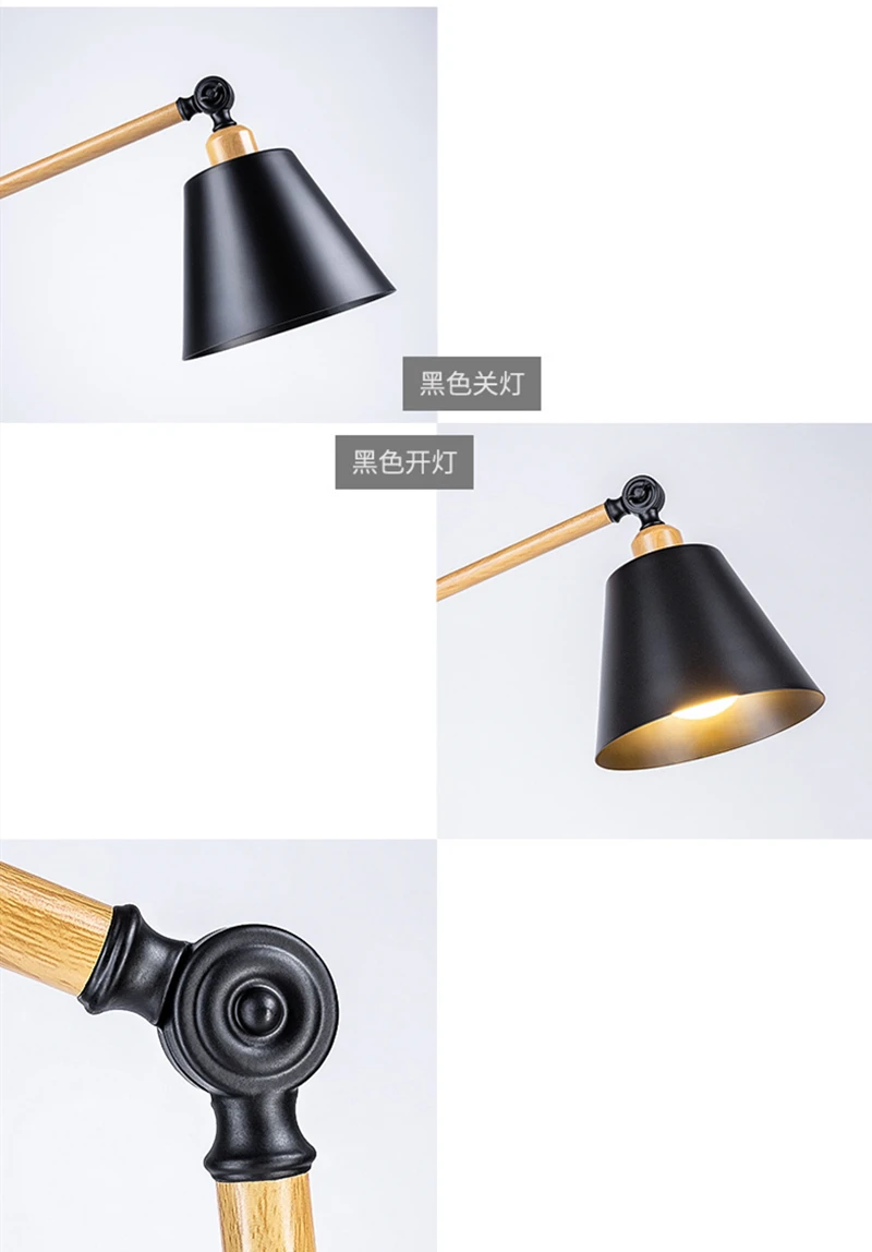 metal floor light nordic style floor lamp simple E27 black or white reading light hotel room lighting