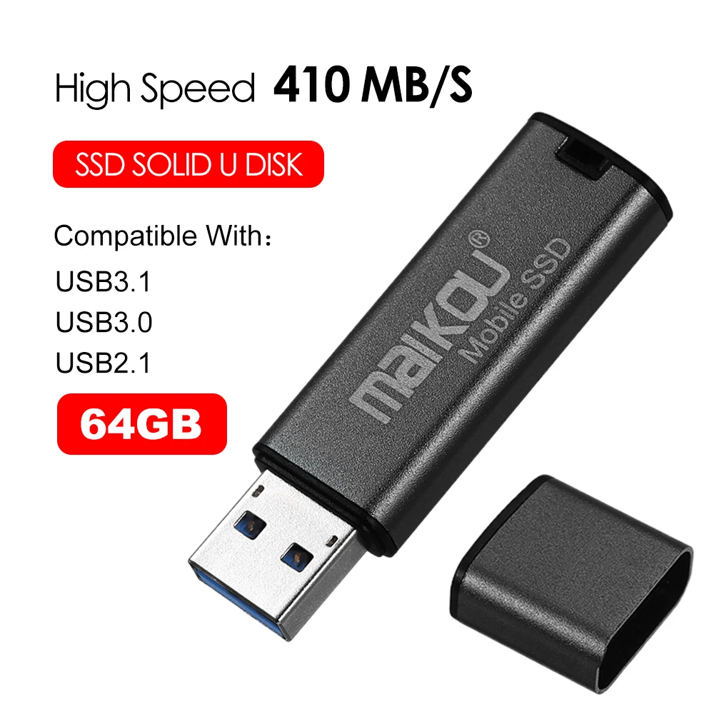 Мобильный Внешний SSD 64G 128G 256G USB жесткий диск вращающийся высокоскоростной USB флэш-диск USB3.0 Внешний SSD для ПК компьютера