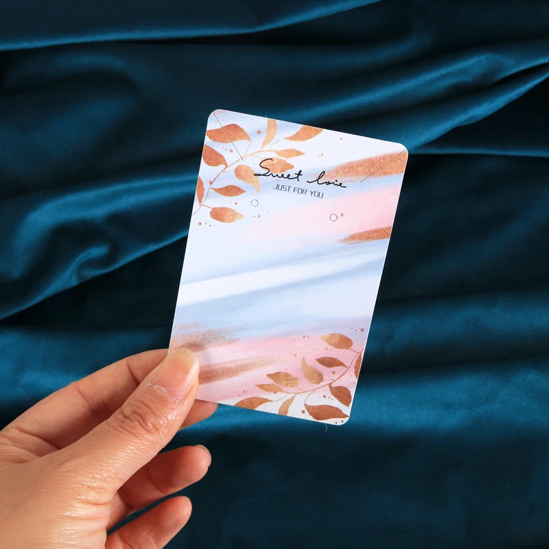 

Новое поступление бумажная Earing карта для упаковки ювелирных изделий 6x9 см 400 г с покрытием бумажное ожерелье браслет дисплей карты по индивидуальному заказу