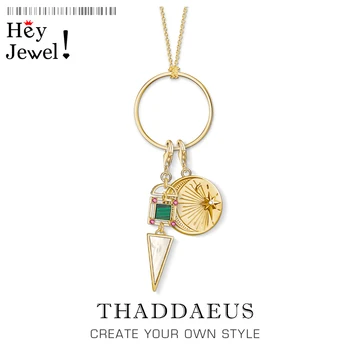 Charm Necklace Ethnic Moon Star,2020 Spring Brand New Fashion Jewelry Thomas 925 Sterling Silver Link Chain Gift For Women Girls