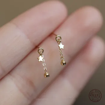 Simple Star Chain Tassel Earrings 14k Gold Fashion Plating