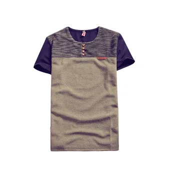 

ZHIJING Summer Men Mixed Colors Short Sleeve T-shirt Urban Fashion Handsome Large Size Fat Half Sleeve