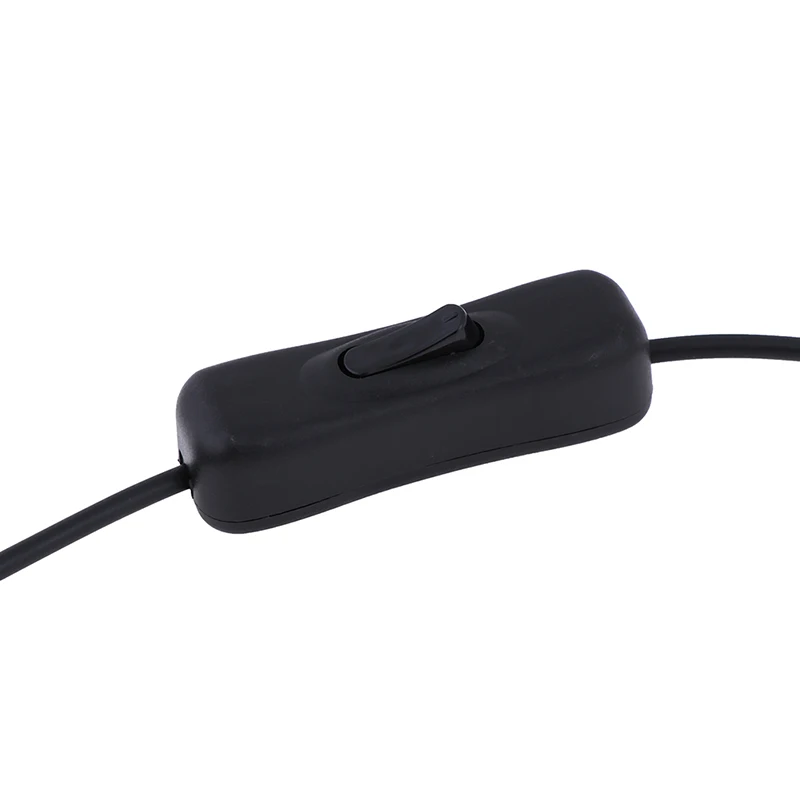 USB кабель для мужчин и женщин переключатель ВКЛ. Выкл. Кабель переключающий светодиодный светильник линия питания черный Электронный преобразователь даты 1 м