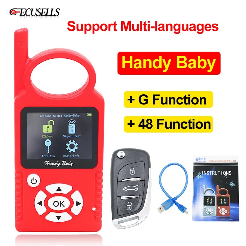 

V9.0.5 Handy Baby Can Generate Remote Auto Key Programmer for 4D/46/48/G/King Chips Support Multi-languages G/96 bit 48 Funciton