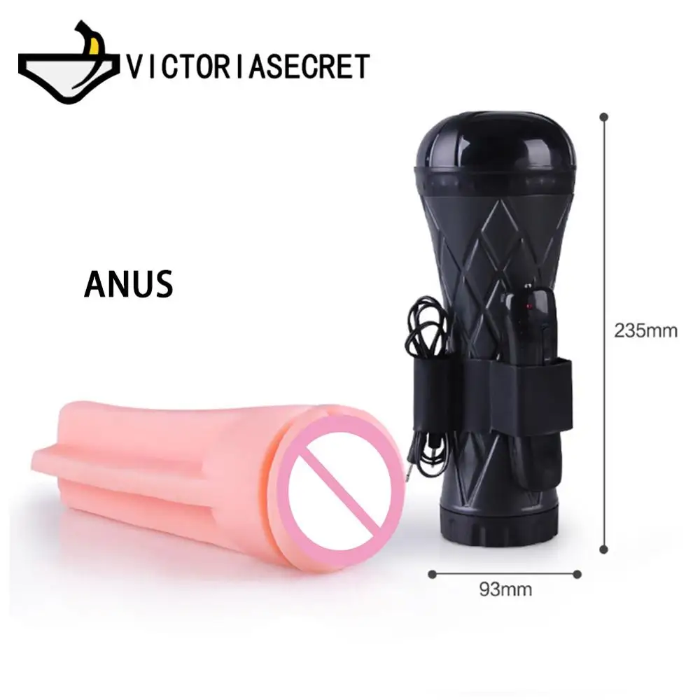 Male masturbation Vibrating Masturbator Realistic Vagina Pussy Artificial Vagina Sucking Tighten Masturbation Cup Sex Toys Men