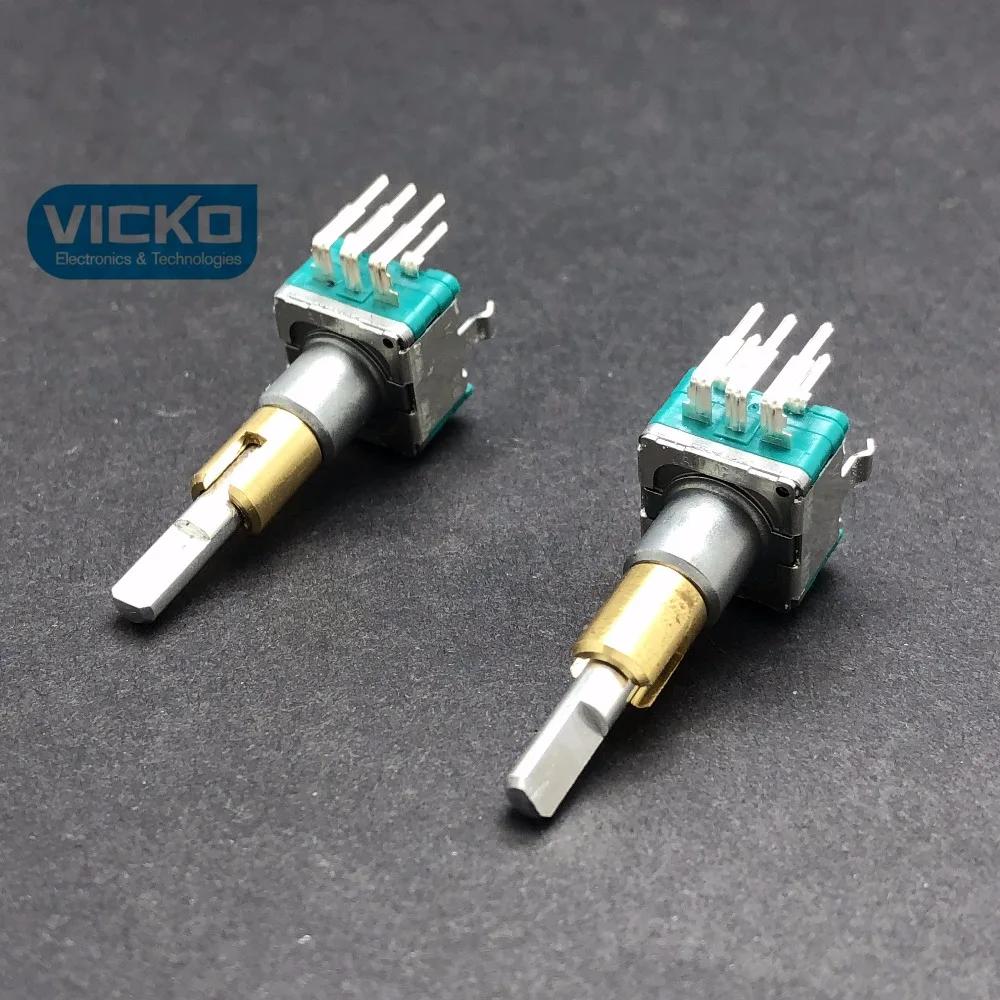 

[VK] ALPS EC11EBB24C03 dual double encoder EC11 EBB24C03 with switch 15 pulse point smooth 30 positioning handle 25mm