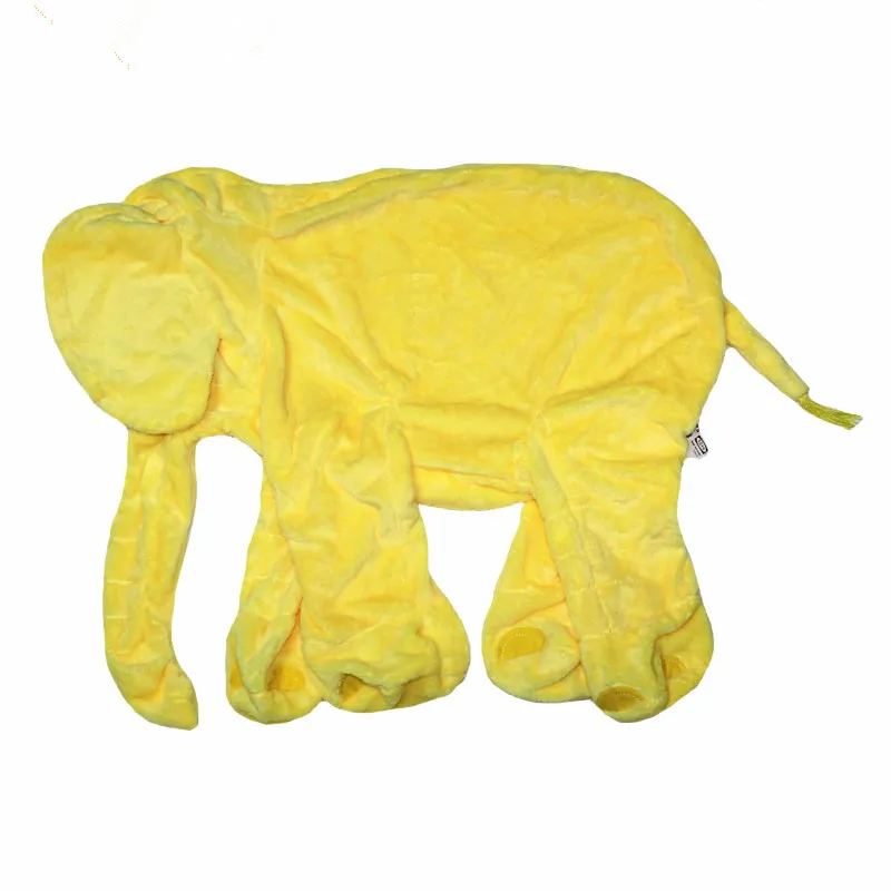 60 см гигантский слон кожа плюшевая игрушка без PP Хлопок Плюшевые животные мягкий слон детская подушка для сна детские игрушки - Цвет: Цвет: желтый