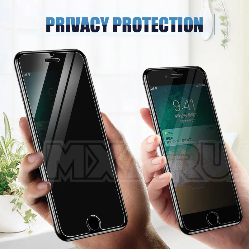 Anti Spy Tempered Glass For iPhone 8 7 6 6S Plus 5S SE Privacy Screen Protector iPhone 11 Pro X XR XS Max Protective Glass Film