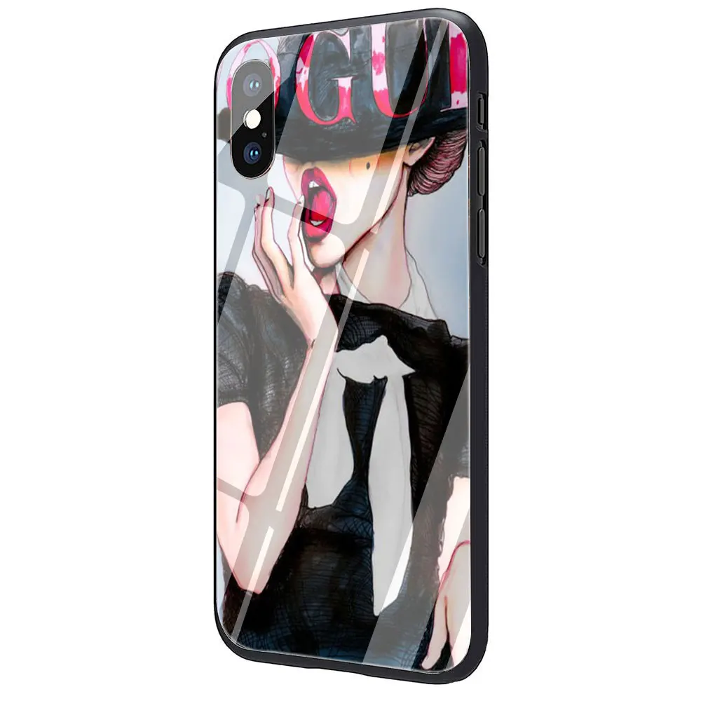 G12 Чехол EWAU The Vogue princess из закаленного стекла для телефона iPhone 11 Pro 6 6S Plus 7 8 Plus X XS XR XS Max - Цвет: G12