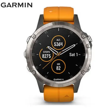 Garmin Fenix 5 Plus gps GOLF Smartwatch 100 м водонепроницаемый Дайвинг монитор сердечного ритма музыка Garmin Pay NFC смарт часы для мужчин - Цвет: Оранжевый