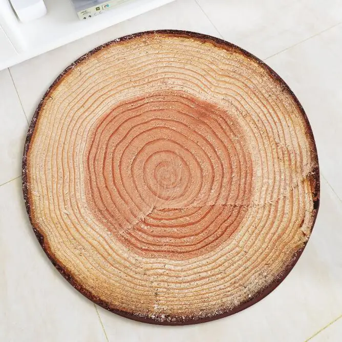 

High Quality Washable Rural Tree Ring Round Rug Carpet for Living Room Kid Room Funny Modern Round Area Rug Floor Mat Home Decor