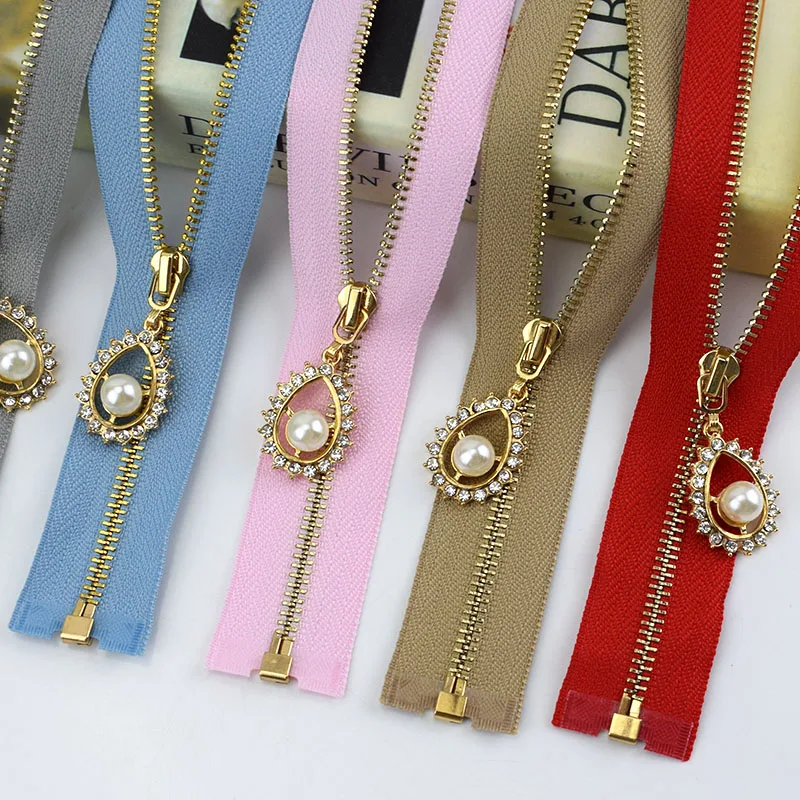 

2/5pcs Meetee 3# Metal Zipper 40/50/60/70CM Open End Gold Teeth Zip for Sewing Bags Purse Down Jacket Skirt Clothing Accessory