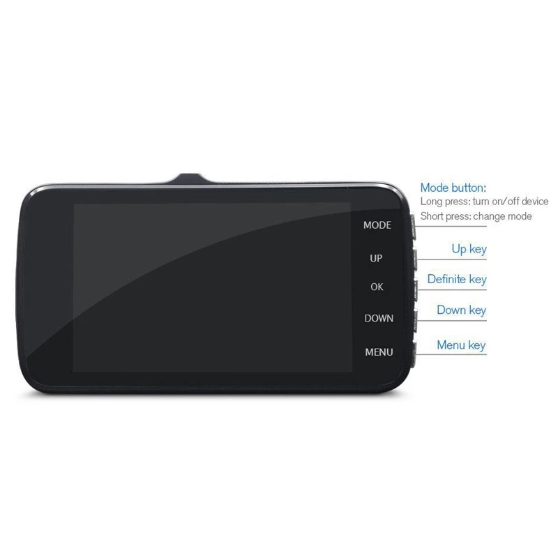 Черный 4 дюйма Lcd Dash Cam Автомобильный регистратор DVR двойной Камера