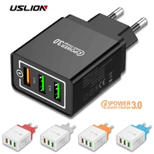 USLION USB зарядное устройство 3A Quick Charge 3,0 Для iPhone Micro type C быстрое настенное зарядное устройство для samsung Xiaomi huawei зарядное устройство для мобильных телефонов