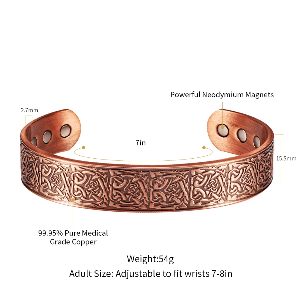 Био магнитный браслет из чистой меди для мужчин и женщин|copper cuff bracelet|cuff braceletscuff