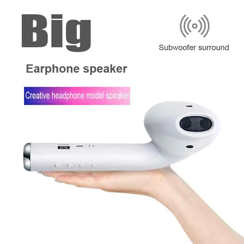 Large Bluetooth Speaker Powerful Column Big Headset Speaker Funny Cool Gift Support TWS Pairing Stereo Huge Earbud