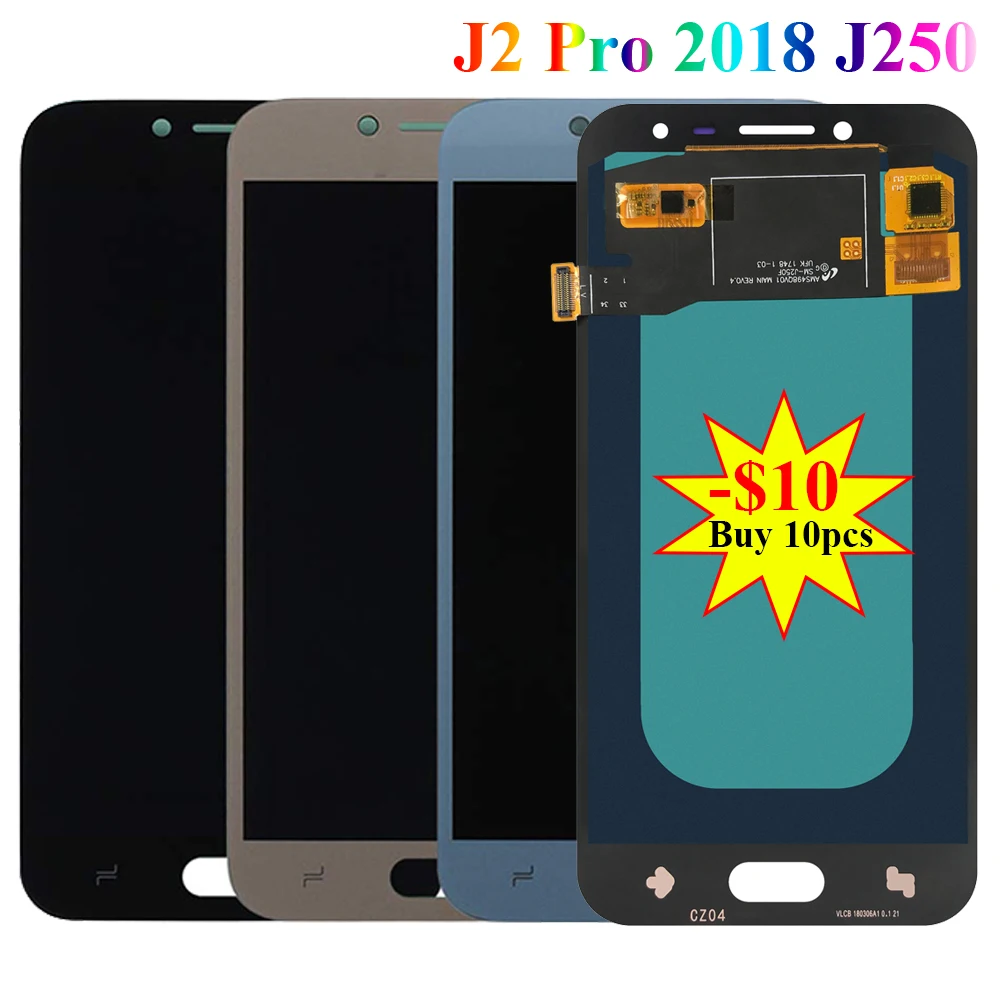 

Super Amoled LCD For SAMSUNG Galaxy J2 Pro 2018 J250 J250F J250M J250F/DS LCD Display Touch Screen LCD Digitizer Assembly Repair