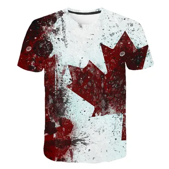 

Brand Canada Flag Printing 3D Red maple Tshirt Men Fashion Short Sleeve Summer T-shirts Casual Canada Flag Funny Tops Tees Homme