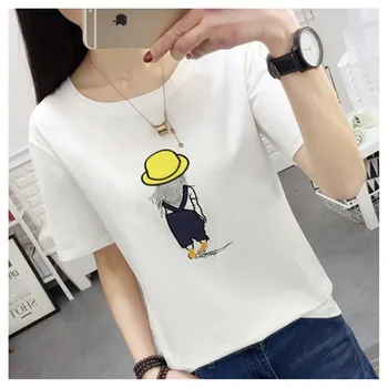 

2018 Printed Female T-Shirt Short Sleeve Women Tops Loose Summer T Shirt