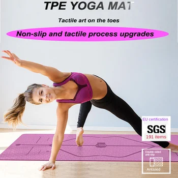 

183*80/61*0.6cm TPE non-slip yoga mat thick widened with Position Line yoga mat for fitness mat and Carpet Pilates beginner home