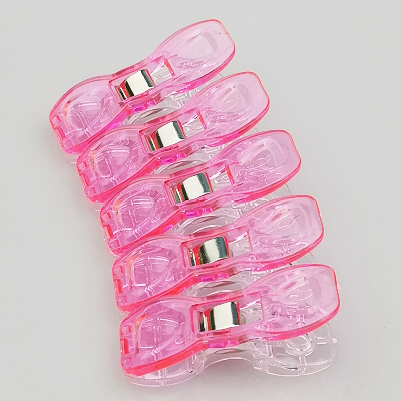 Pink 5 шт./лот, Большой DIY чехол для работы, пластиковый зажим, окантовка шитье, прищепки, аксессуары для рукоделия, фиксированный зажим - Цвет: Pink