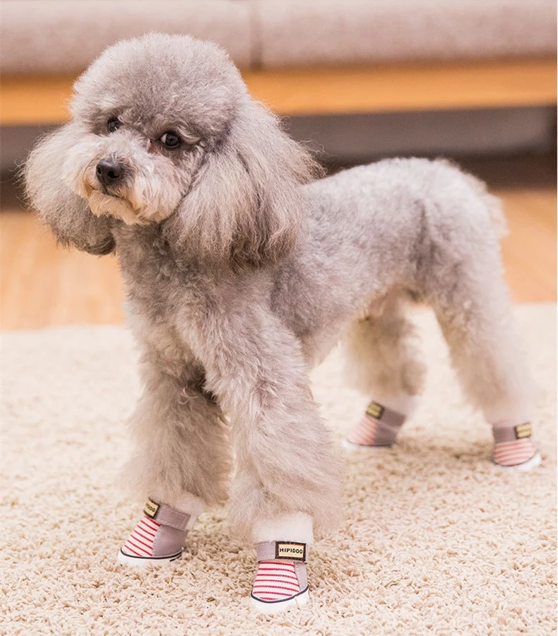 犬のぬいぐるみの靴ペット暖かい靴ソフトで快適な猫の靴犬冬靴ベルクロの靴犬の靴ペット屋外靴 犬用シューズ Aliexpress