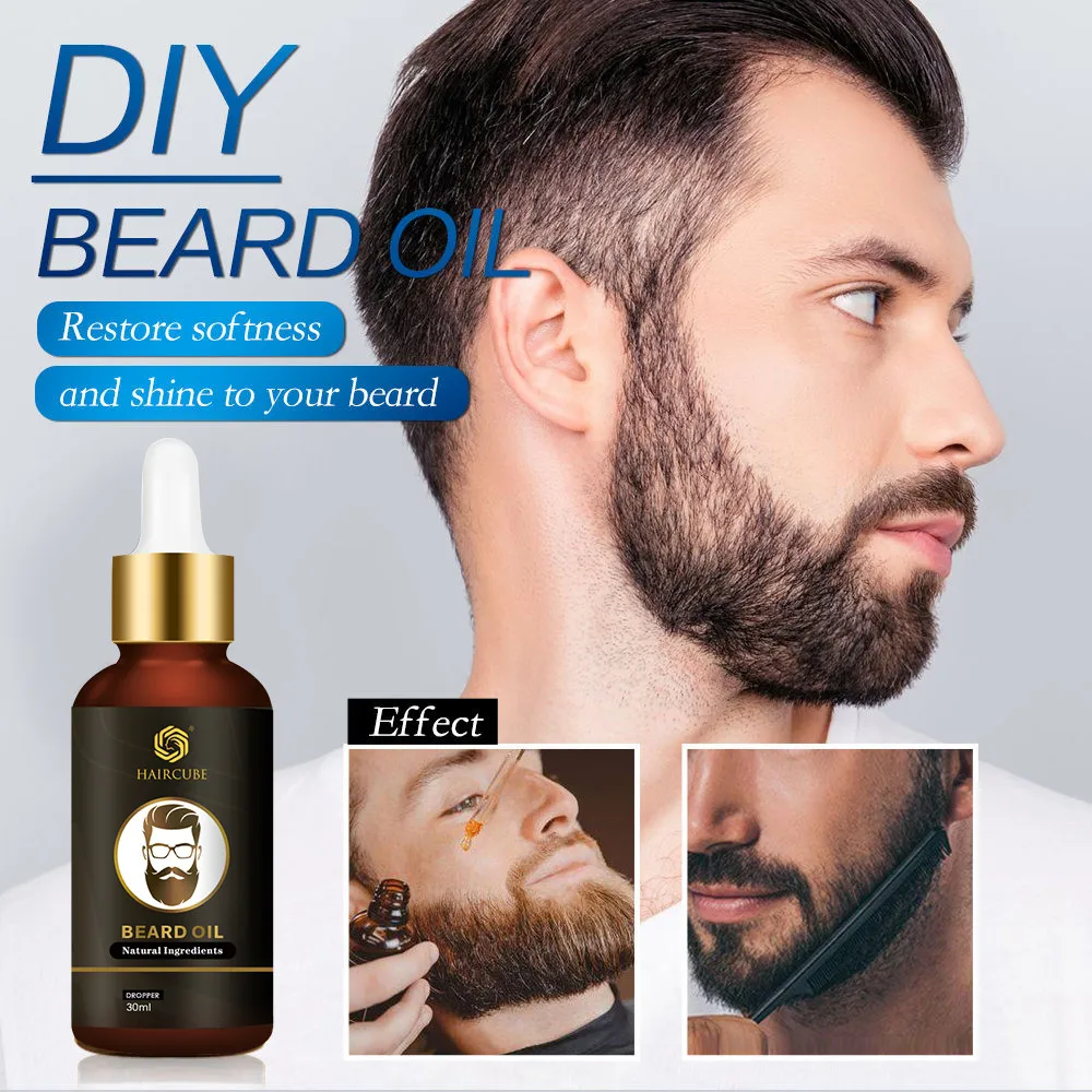 Men Beard Growth Liquid Beard Oil Hair Loss Product Grooming Treatment Shiny Smoothing Beard Care Mustache Grow thicker Enhancer