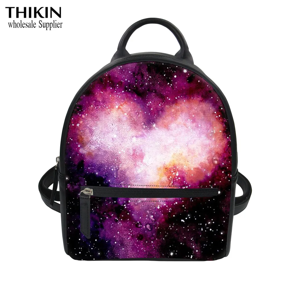 THIKIN Мини рюкзаки для женщин розовый звездное сердце из искусственной кожи кошелек для девочек-подростков Дамская мода Дорожная сумка на заказ - Цвет: as picture