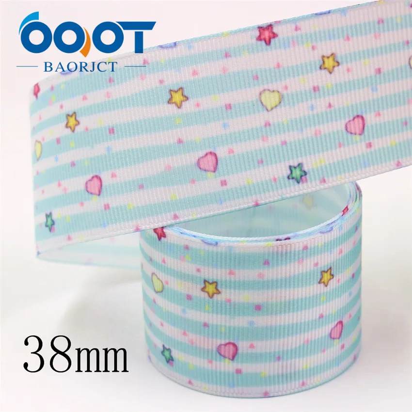 OOOT BAORJCT I-191007-2394, 38 мм, 10 ярдов любовь термотрансферные печатные корсажные ленты, Свадебная вечеринка украшения DIY материалы - Цвет: I-191007-2416