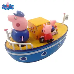 Свинка Пеппа парусный корабль DiY Модель Джордж семья аниме фигурка игрушка набор пластиковые фигурки игрушки для детей подарки на день